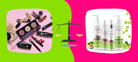 Sugar Cosmetics products vs mamaearth products