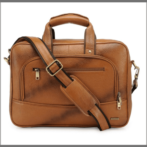 Teakwood-Leathers-Tan-Solid-Leather-Laptop-Bag