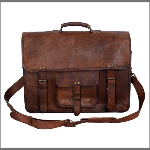Passion Leather Retro Leather Briefcase Laptop Shoulder Bag