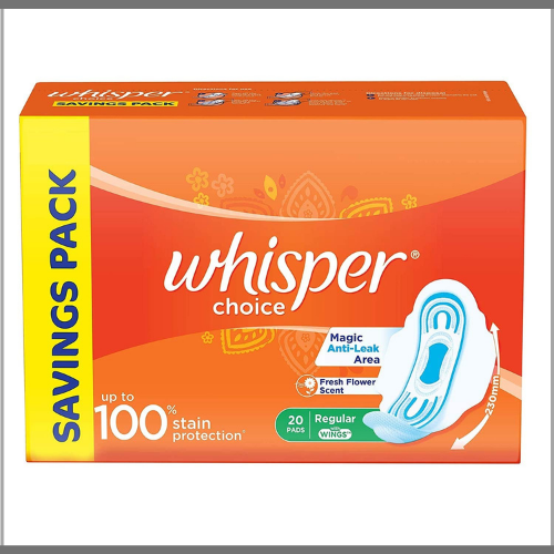 Whisper Choice Wings Regular Feminine Hygiene Sanitary Pads