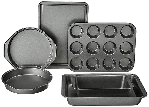AmazonBasics 6-Piece Non-stick & Microwave safe Bakeware Set