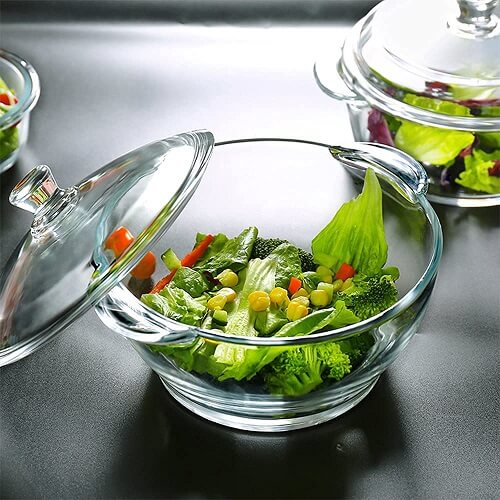 Glass Casserole Oven and Microwave Safe Serving Bowl 