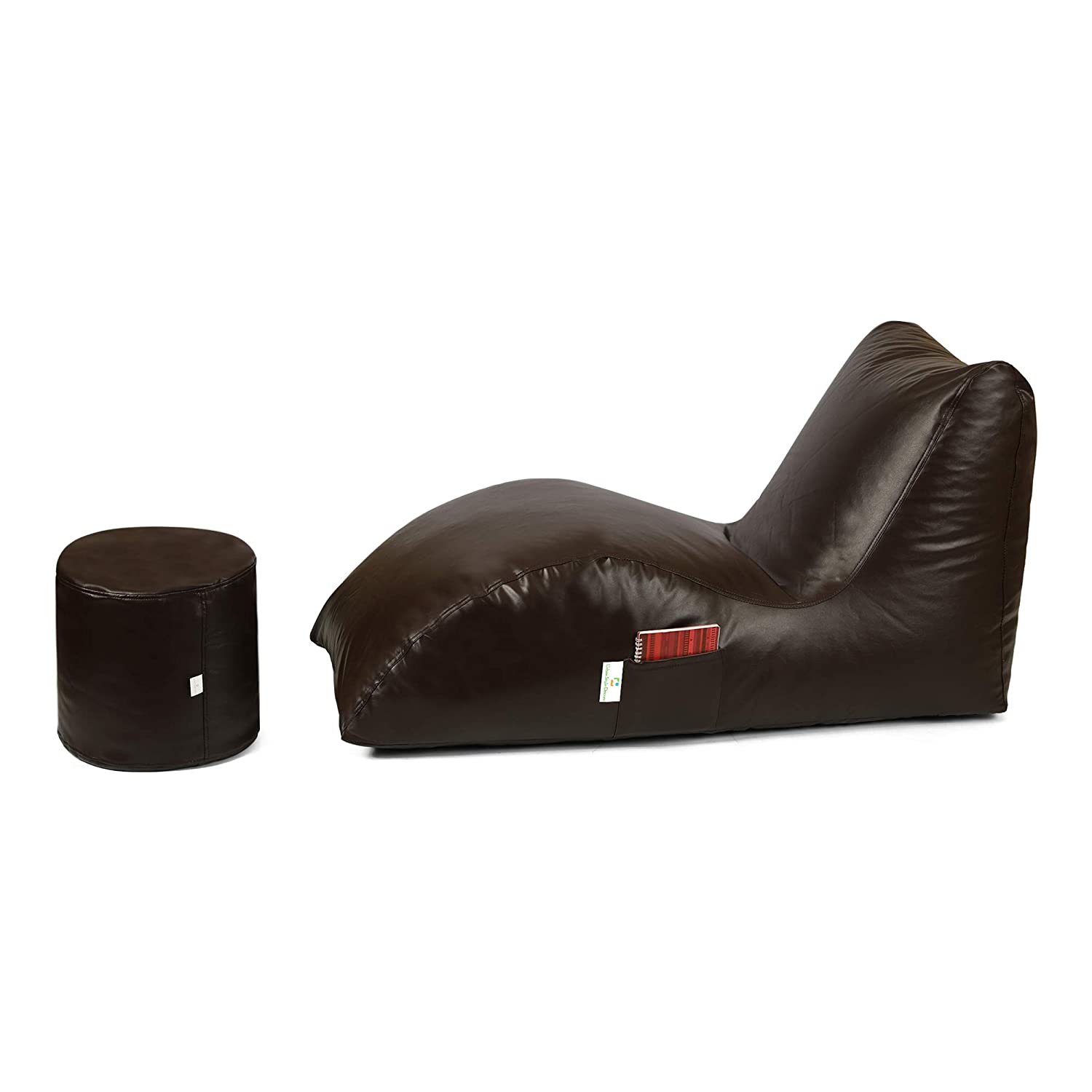 Urban Style Decore Jumbo Lounger Filled Bean Bags with Footrest