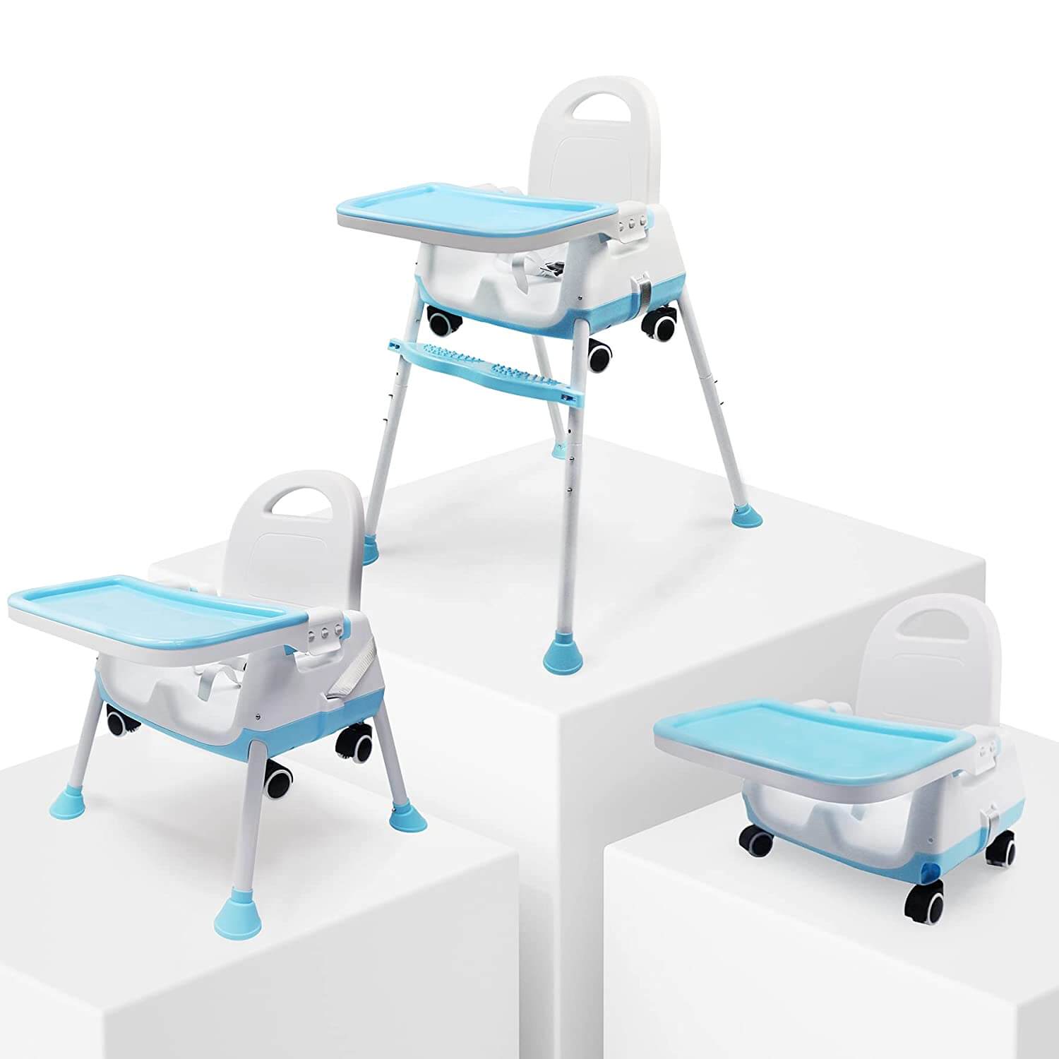 MonBebe 3 in 1 Baby High Chair with Wheels Height