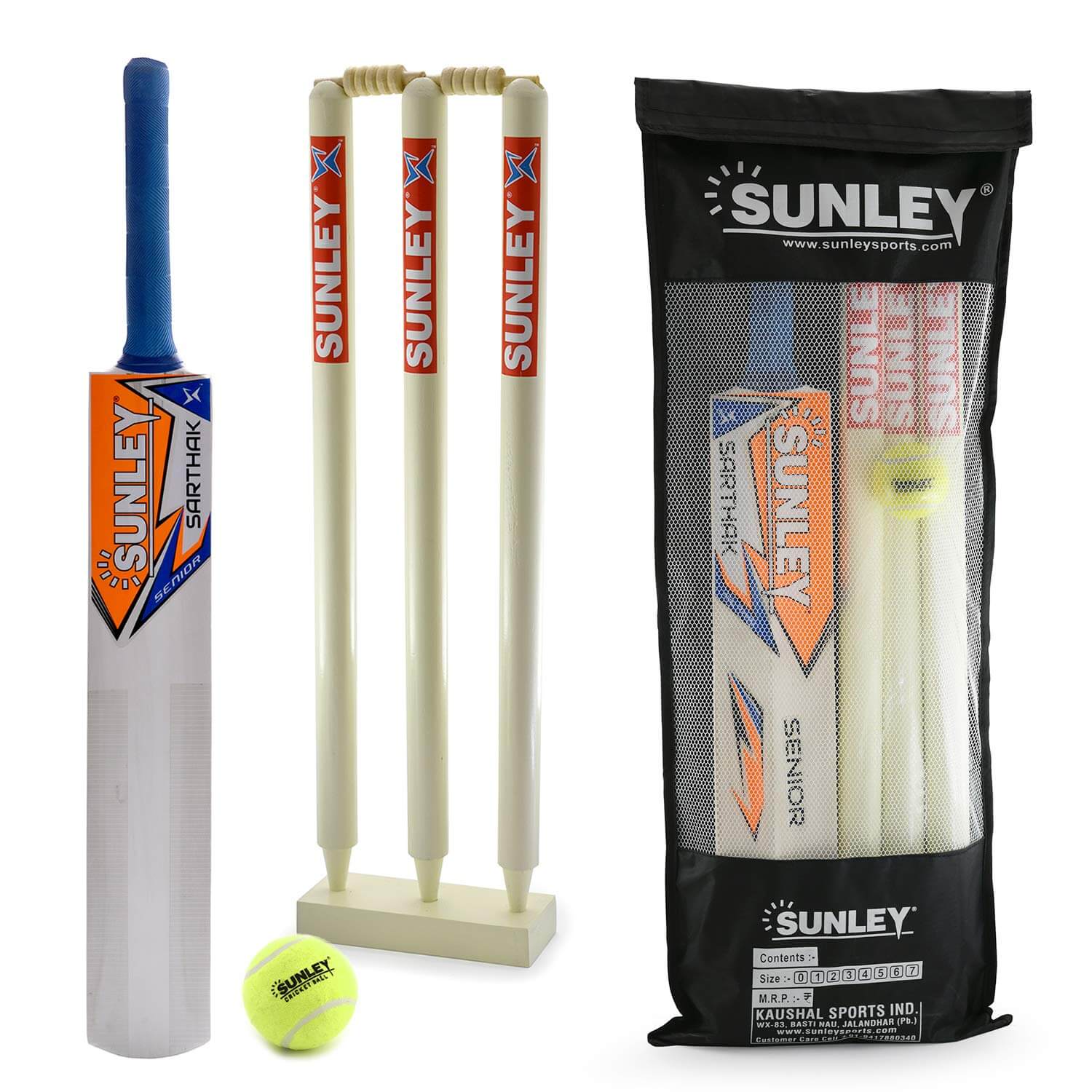 Sunley Wooden Cricket Kit Combo for All Age Group