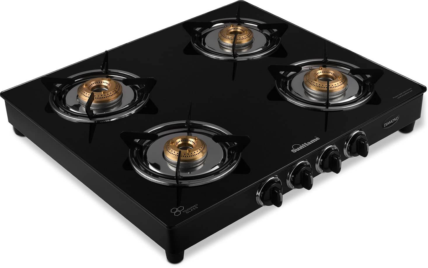 SUNFLAME Open 4 Burner Stainless Steel Gas Stove   
