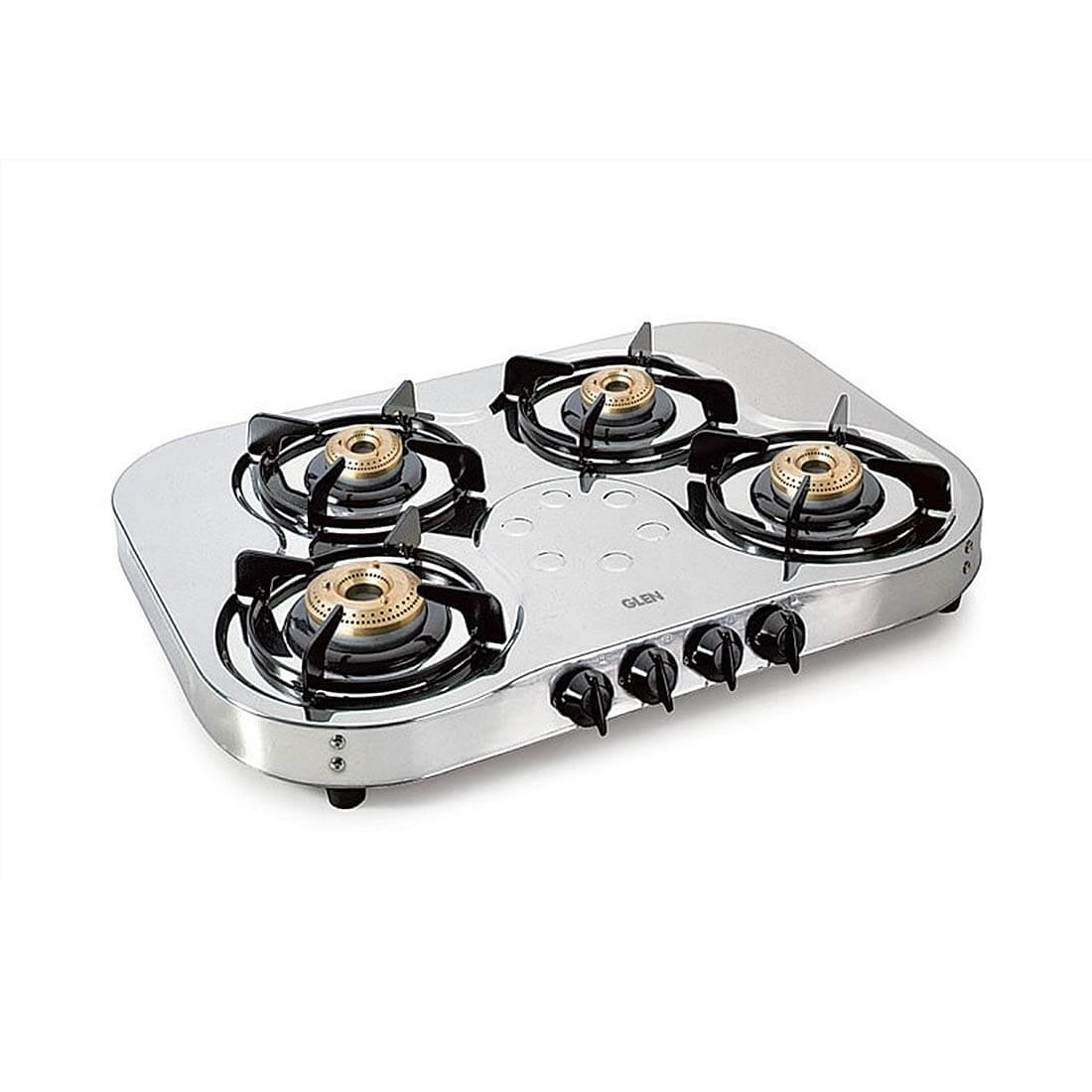 Glen Manual Gas Stove with 4 Brass Burners  