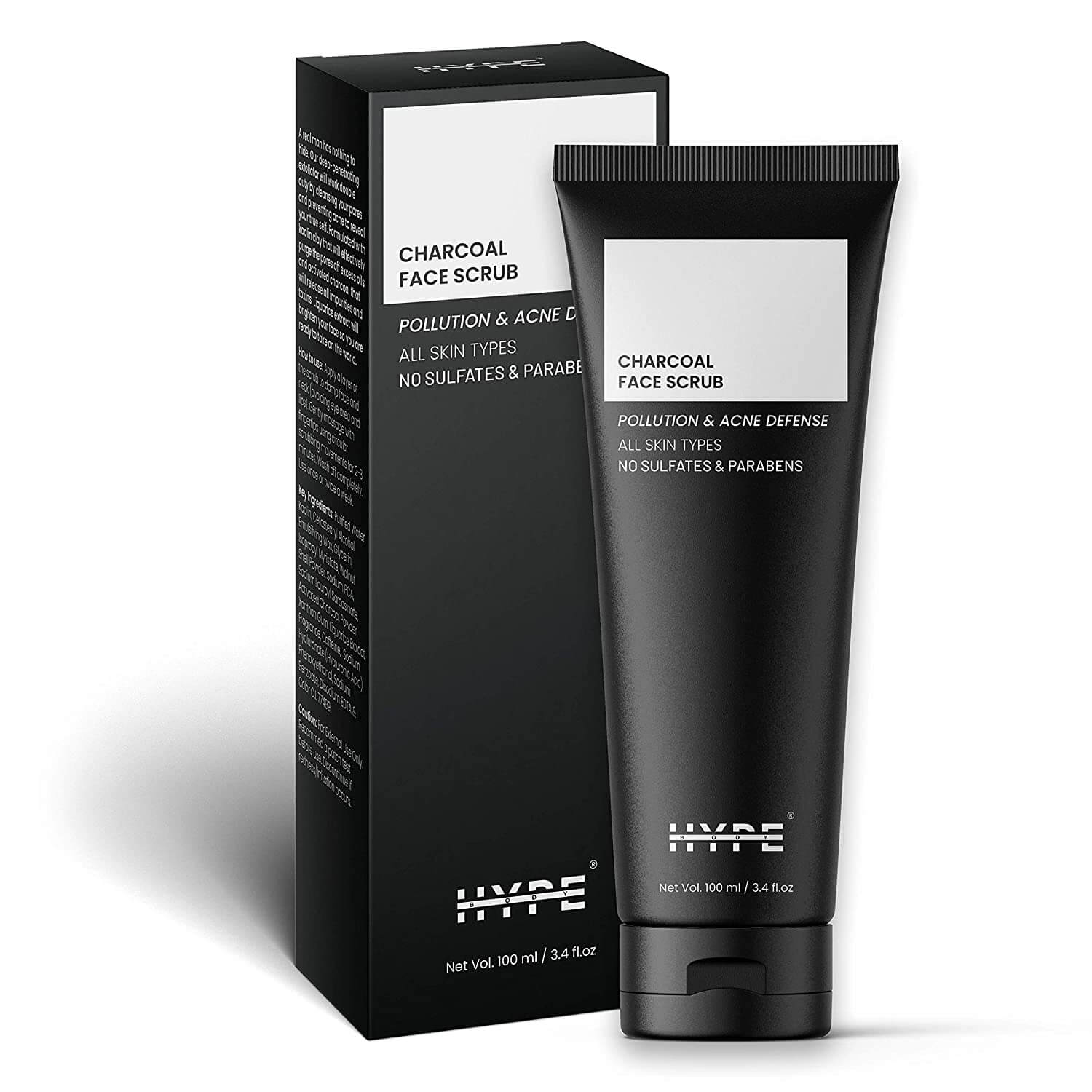 HYPE BODY Activated Charcoal Face Scrubs for men