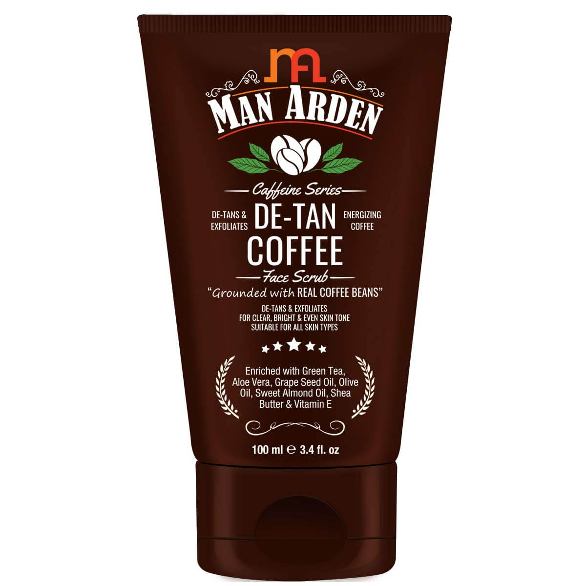 Man Arden Caffeine De Tan Coffee Face Scrub  