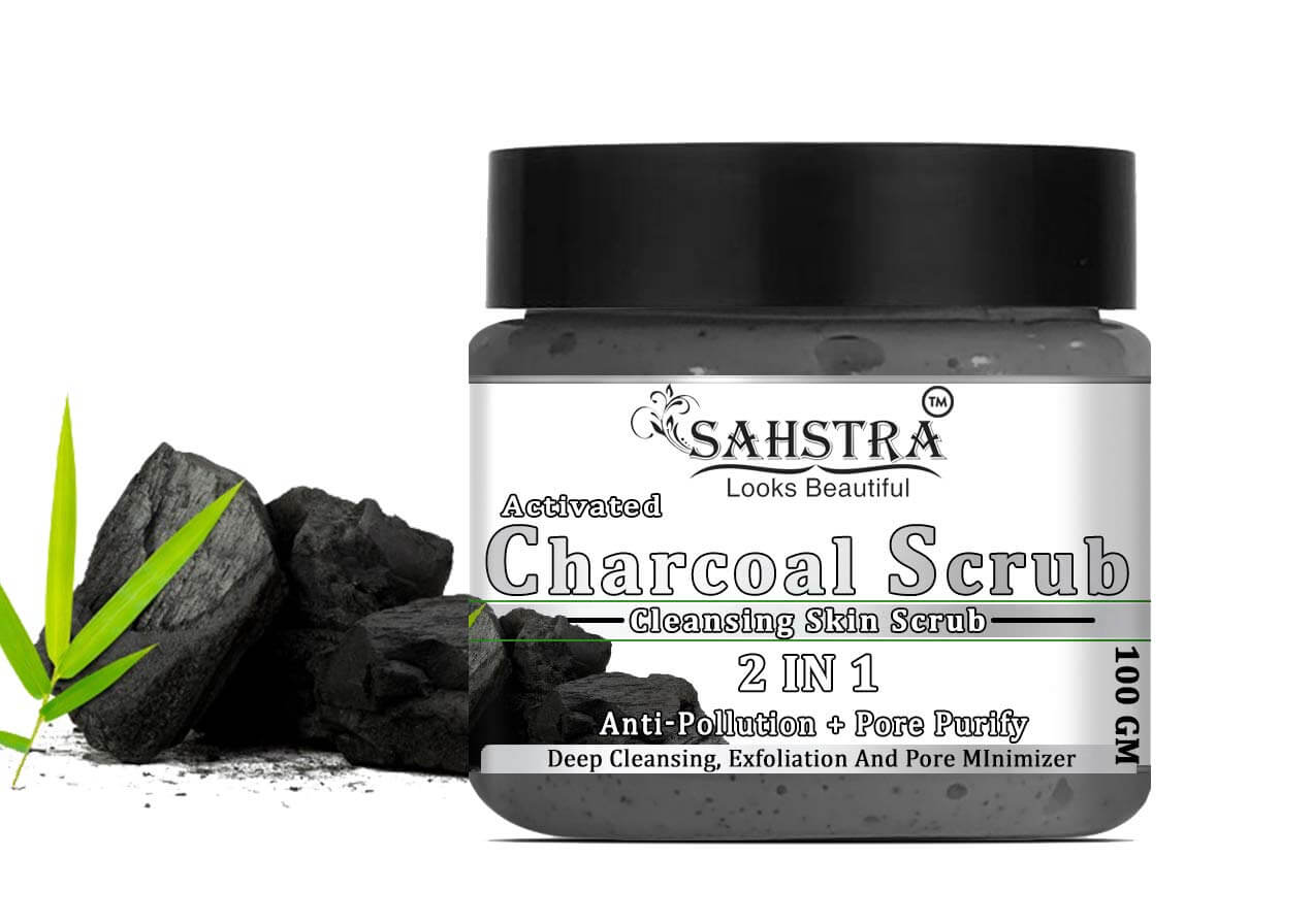 SAHSTRA Activated Charcoal Natural Active Face Scrub 