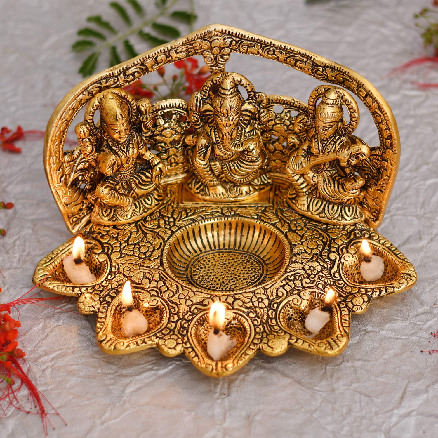 Laxmi Ganesh Saraswati Idol Diya