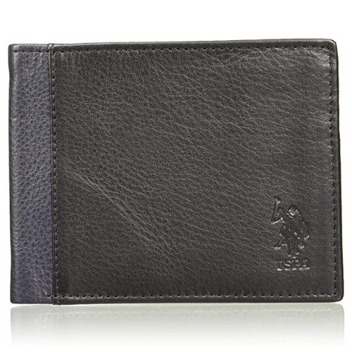 US-Polo-Association-Black-Navy-Leather-Mens-Wallet
